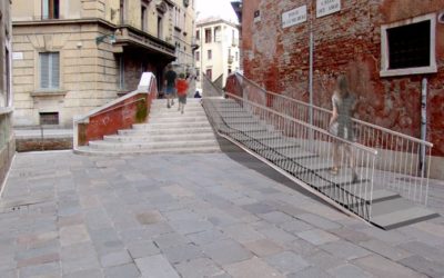 Transport of wheelchair ramp in Venice